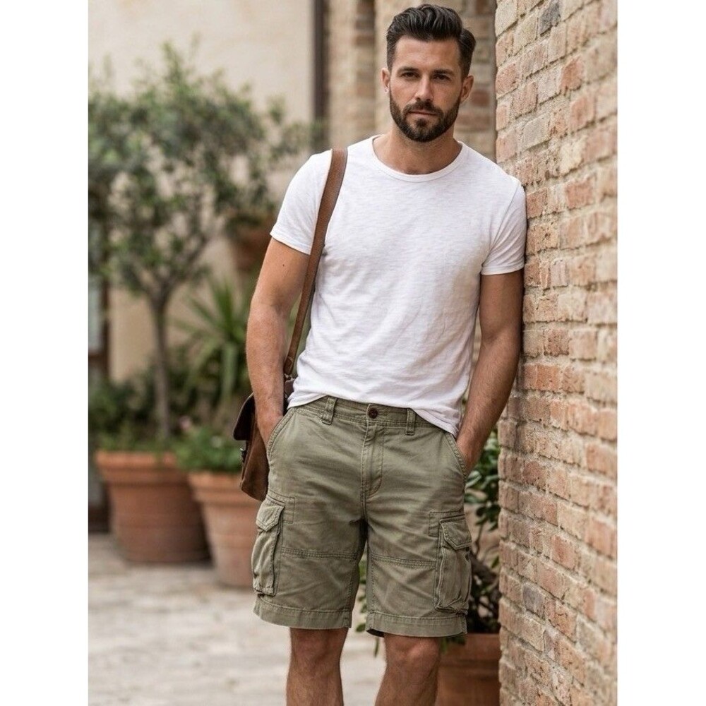 Polo Ralph Lauren Vintage Cargo Shorts Mens 38 Green Classic Utility Chino Y2K